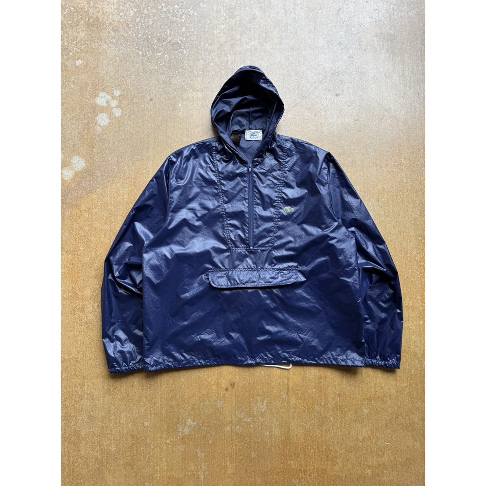 VTG 80s Lacoste IZOD Lightweight Anorak Windbreaker Nylon Jacket Hoodie (XL)